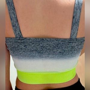 Colorful crop top with straps. Size is small, has a stain on the front.